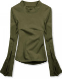 Khaki top s dlhými rukávmi