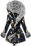 Army parka so sivou kožušinou