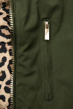 Khaki obojstranná parka s leopardím vzorom