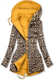 Žltá obojstranná parka s leopardím vzorom