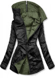 Obojstranná jarná parka khaki/čierna
