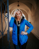 Žlto-čierna obojstranná krátka parka