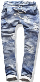 Nohavice Jeans potlač modré SD65
