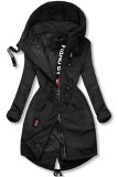 Čierny predĺžený plášť/parka