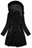 Predĺžená parka s potlačou v kapucni čierna