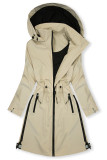 Béžová prechodná parka so sťahovaním v páse
