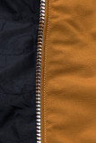 Parka s odopínateľnou kapucňou hnedá/tmavomodrá