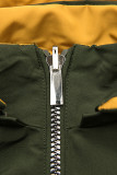 Parka s odopínateľnou kapucňou khaki/žltá