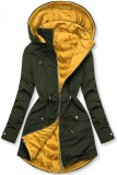 Parka s odopínateľnou kapucňou khaki/žltá