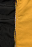 Parka s odopínateľnou kapucňou žltá/čierna