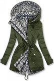 Prechodná vzorovaná obojstranná parka khaki