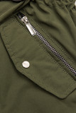 Khaki/čierna parka s kapucňou