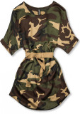 Plus size army tunika tmavá