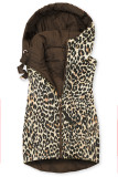 Obojstranná vesta s leopardím vzorom čokoládovohnedá